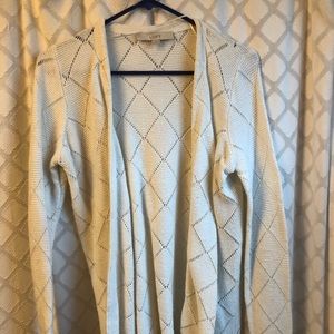 3 sweaters for $30. LOFT white open cardigan